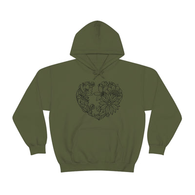 Summer Flower Heart - Unisex Heavy Blend™ Hooded Sweatshirt