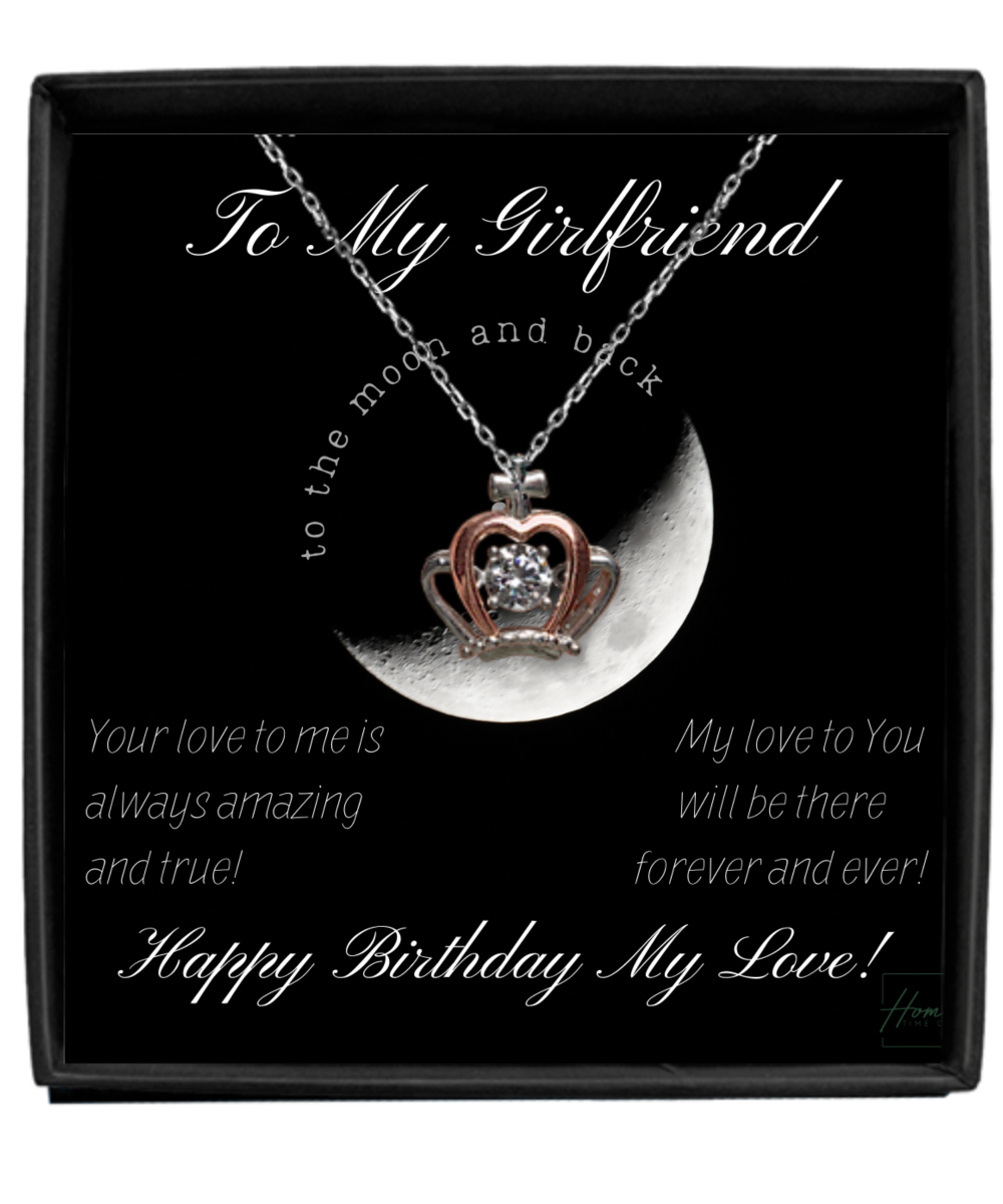 Gift To Girlfriend - Crown Pendant Necklace - Luxury Gift Box Choice