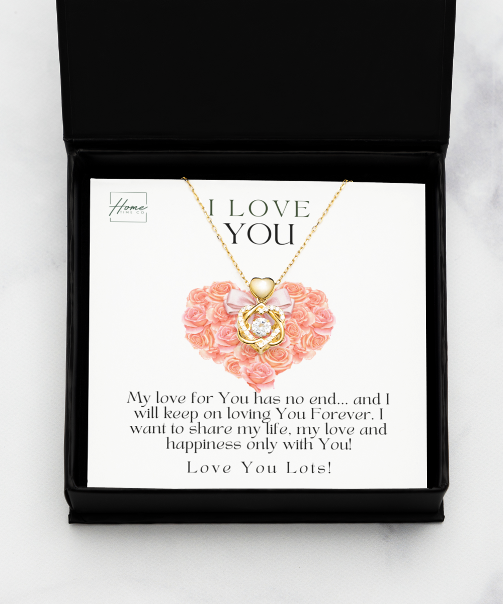 I Love You Gift - Gift For Her - Heart Knot Necklace
