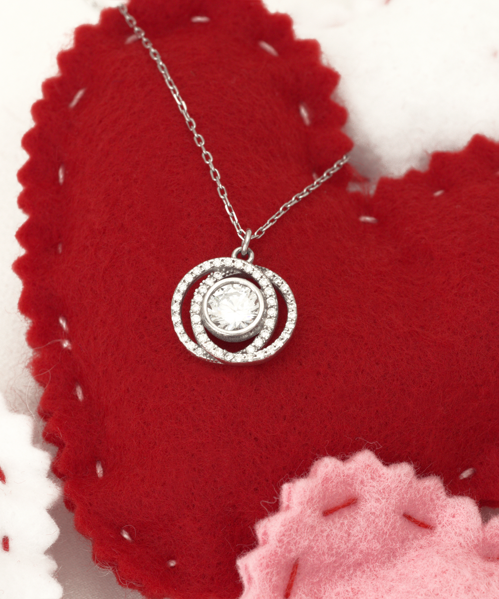 Double Circle Chrystal Necklace For Mom