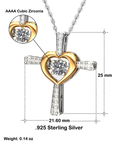 Gift For Girlfriend - Love Cross Necklace - 925 Sterling Silver